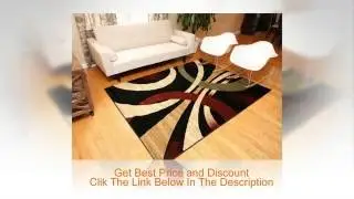 Feraghan New City Brand New Contemporary Modern Wavy Circles Area Rug, 9 x 12, Brown Beige