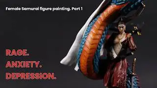 Samurai Miniature Painting Tutorial. STL Woman Warrior Figure Painting.