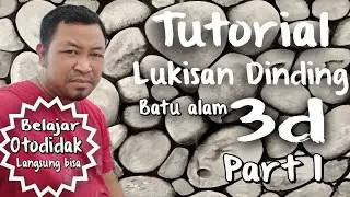 tutorial melukis dinding tembok motif batu alam 3D Part 1 untuk pemula