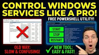 Windows Services Control Tool | Start Stop & Restart Services | Free PowerShell Utility for IT Teams