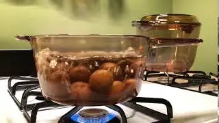 Corning VISIONS In Action! Boiling Potatoes In Amber 2.5L Saucepan