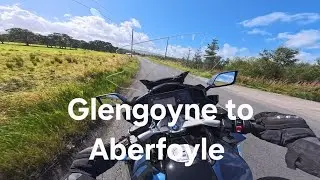 Indian biker in Scotland. Ride from Glengoyne to Aberfoyle. 