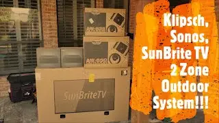 SunBrite Outdoor TV, Klipsch AW-650 & AW-525 Speakers, Sonos AMP Powered 2 Zone Outdoor System