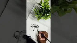 3D Coffee Cup Pencil Sketch | Realistic Drawing | #sumanartcreations