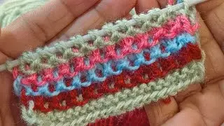 Easy Two Rows Knitting Pattern 🔥 | Beginners Friendly Design