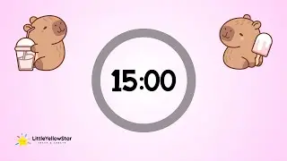 Capybara 15 Minutes Classroom Countdown Timer For Kids With Lofi Music | Classroom Visual Timer