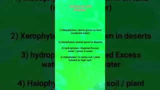 Xerophytes , mesophytes, hydrophytes , Halophytes #generalknowledge