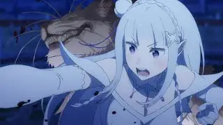 Emilia punches Regulus Jojo's Bizarre Adventure style