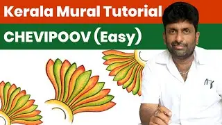 Kerala Mural Painting | CHEVIPOOV (Easy Design for Beginners)