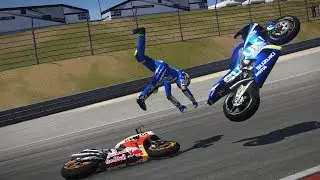 MotoGP 17 | Crash | Different cameras | Pedrosa vs Iannone | Sachsenring | gameplay