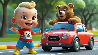 Little Bear Drives a Beep Beep Car | Fun Kids Song | Playful Vehicle Adventure Rhyme