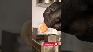 2&euro; Coin from a copper powder #hydraulicpress #engineeringtests #cool  #viral #coin #copper