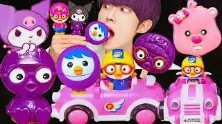 ASMR ICE CREAM KUROMI PORORO JELLY RECIPE PARTY 직접 만든 쿠로미 뽀로로 꿀젤리 먹방 DESSERTS MUKBANG EATING SOUNDS