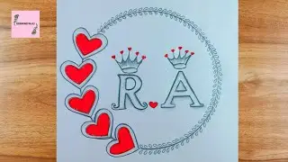 How to draw R and A letter circle drawin||easy R and A letter circle drawing for beginners drawing