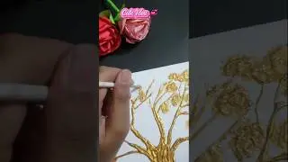 DIY Stunning Golden Tree Painting💞 |Canvas Art Tutorial | #diy #art #painting by   @JaasrWorld
