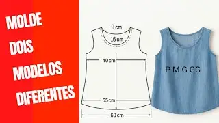 COMO FAZER Molde de Blusa regata VÁRIOS MODELOS #costura #lulampertcosturacriativa #passoapasso  