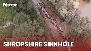 TEN rescued after rapid sinkhole SWALLOWS boats on Shropshire canal
