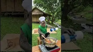 🐒🍲 Smart and Cute Monkey Cooking Beef Stew with a Cat &mdash; It Looks So Delicious! 😋🐱 #monkey #cutem