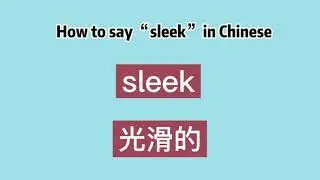 How to say &ldquo;sleek&rdquo; in Chinese