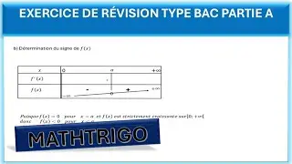 EXERCICE D'ÉTUDE DE FONCTION TYPE BAC PARTIE A