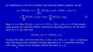 Math414  -  Stochastic Processes - Section 1.5  - Absorbing states, time of absorption