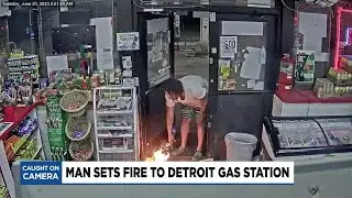 Man arrested after setting Detroit gas station on fire