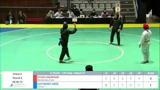 #pshtpusat Babak Penyisihan Kejurdun PSHT Puspa Arum Dara vs Ulfi Papua    Kategori Tanding C Putri