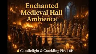 🔥 Fireplace sounds | Medieval Chess Hall | 6 Hours