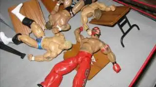 N.E.W- RKO Off Ladder Through Two Tables