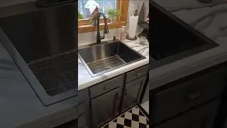Black stainless steel sink install finished
