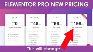 Elementor Pro Website Builder New Pricing Plans