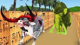 Zombie mammoth chasing Buffalo in scary ancient maze I Temple run