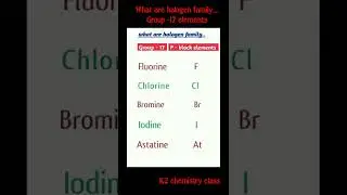 ll what are halogen family...ll Group-17 elements ll p - block element ll K2 chemistry class ll