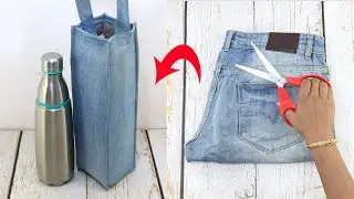 2 Useful Water Bottle Bag sewing from old Jeans Pant that you have never seen yet | DIY Water Bag