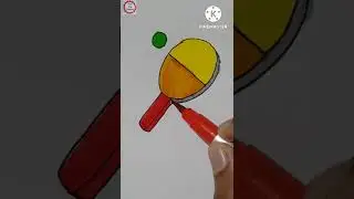 draw table tennis bat//creative art//easy//colouring//stepbystep#NewWayDrawing#shorts
