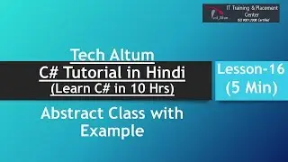 What is Abstract Class | C# Tutorial in Hindi | Lesson - 16