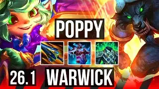 POPPY vs WARWICK (TOP) | 53K damage, 6k gold comeback | KR Master | 26.1