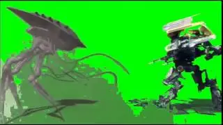 alien machines duel attack green screen