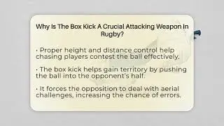 Why Is The Box Kick A Crucial Attacking Weapon In Rugby? - The Rugby Pros