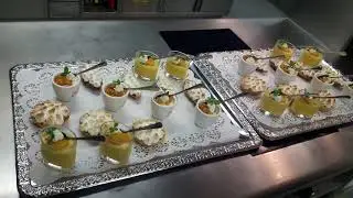 K&uuml;rbis-Panna Cotta, Polenta Flammerie mit Zimt&auml;pfel, Apfel tartelettes mit Meringue.
