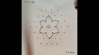 🌹7*4 dots easy rangoli daily muggulul thipkyanchi🌺🌼festival rangoli traditional rangoli#HemasRangoli