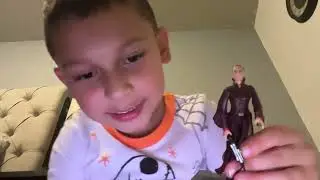 Christian unboxing a Star Wars figure