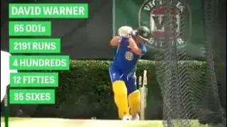 David Warner batting in the nets
