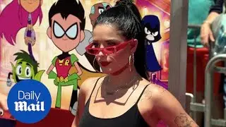 Halsey appears at the premiere of Teen Titans Go! looking casual