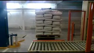 Arodo machine in action palletizing  part