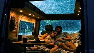 🚐 Heavy Rainstorm Inside the Van &ndash; Best Rain For Deep Sleep, Anxiety Relief & Focus Boost Soundscape