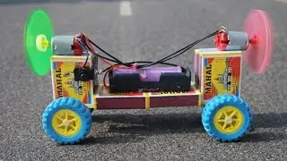 How to make dual DC motor fan and machis box car robot amazing project 