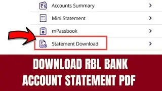 How To Download Rbl Bank Account Statement PDF | How to download bank account statement