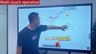 The interactive board supports multiple color brushes