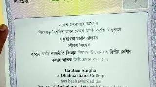 B.A. ORGINAL CERTIFICATE IN DIBRUGARH UNIVERSITY